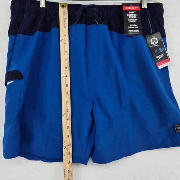Speedo Mens Swim Trunks Blue Size XXL‎ Marina Flex Volley 17" Pocket NWT - Picture 7 of 13